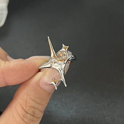Y2K Kristall Ringe Kpop Herz Einstellbare Ring Unregelmäßige Geometrie Punk Vintage Ringe Set für Frauen Mädchen Neue Mode Schmuck So ist Leben