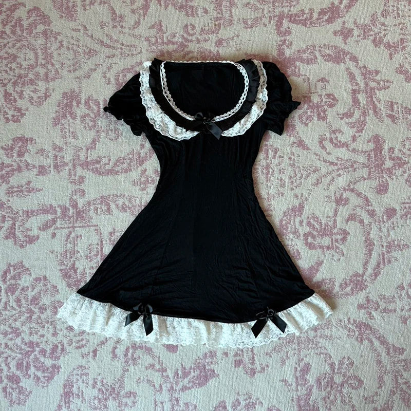 Y2k Kleidung Weißes Minikleid Frau Kleidung Gothic Kleid Harajuku Partykleider Grafik Rock Punk Goth Emo Kurze Damen Sommer So ist Leben