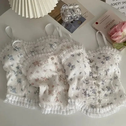 Florale Röhrenoberteile, französisches Holzohr-Saum-Unterhemd, atmungsaktive Spitzen-Tanktops für Damen, schöne Unterwäsche für den Sommer So ist Leben