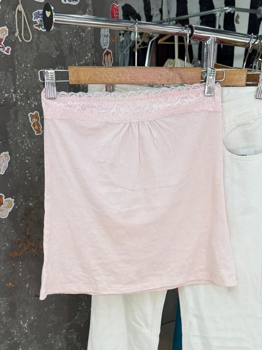Spitze Trim Liebsten Tops Frauen Baumwolle Weiche Schlanke Weiß Sexy Ärmellose Leibchen Süße Nette Chic Tank Tops Y2K So ist Leben