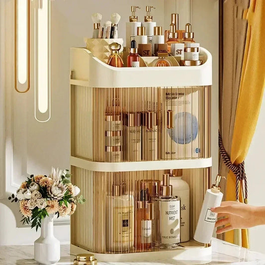 Make-up-Aufbewahrungsbox, großes Fassungsvermögen, Schminktisch, Aufbewahrungsregal, staubdicht, Kosmetik-Organizer, Kosmetikbehälter, Schubladen-Organizer So ist Leben