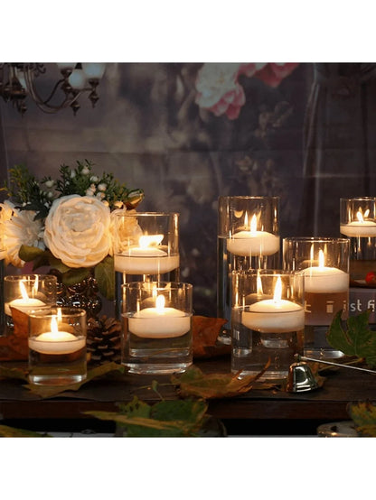 Klarer Zylinder-Kerzenhalter aus Glas, Säule, hohes Borosilikatglas, Kerzenhalter, Vase, Hochzeit, Party, Dekoration (Kerzen nicht im Lieferumfang enthalten) So ist Leben