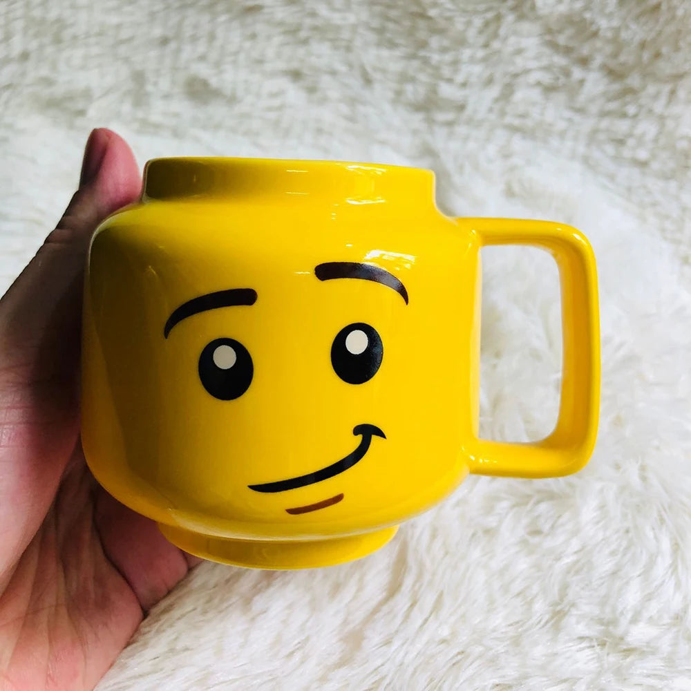Cartoon-Keramikbecher, 250 ml, mit niedlichem Impish-Ausdruck, Figurenkopfmuster, Kaffee, Milch, Tee, Trinkgeschirr für Paare, Freunde, Familie So ist Leben