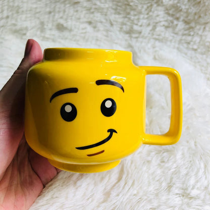 Cartoon-Keramikbecher, 250 ml, mit niedlichem Impish-Ausdruck, Figurenkopfmuster, Kaffee, Milch, Tee, Trinkgeschirr für Paare, Freunde, Familie So ist Leben