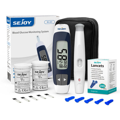 Sejoy Blutzuckermessgerät Diabetes-Testkit Diabetes-Lancetten-Maschine Glukometer mit Teststreifen Lancetten Blutzuckermessgerät So ist Leben