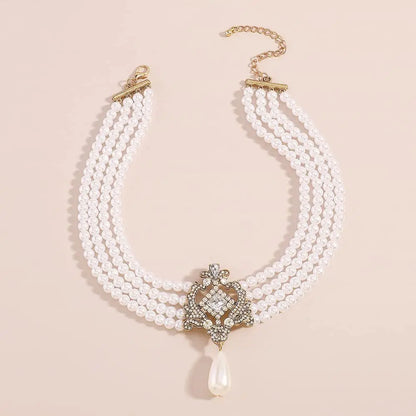 Retro Französisch Gericht Multi-Schicht Gefälschte Perle Halskette Frauen Junge Stil Modische Übertrieben Schlüsselbein Kette Schmuck So ist Leben