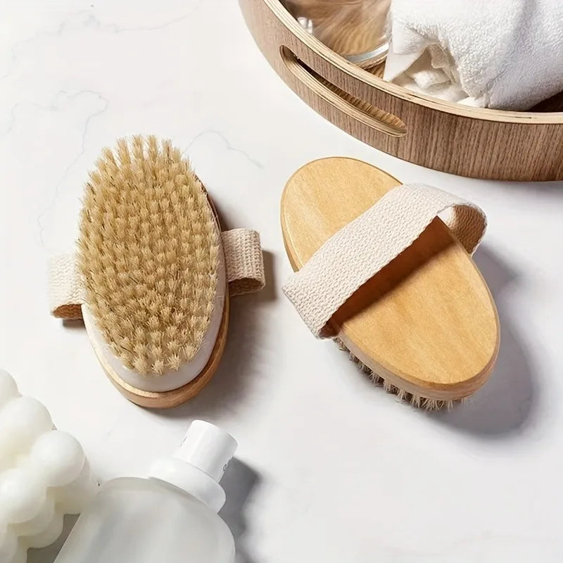 Natürliche Borsten-Körper-SPA-Bürste für nasse und trockene Haut, weicher Bade-Massagebürste für den Heimgebrauch. So ist Leben