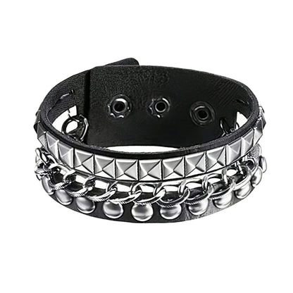 T5UF Stylish Punk Rock Armband Square Nieten Punk Armband Trendy Gothic Jewelry für Individualität und Komfort geeignet So ist Leben