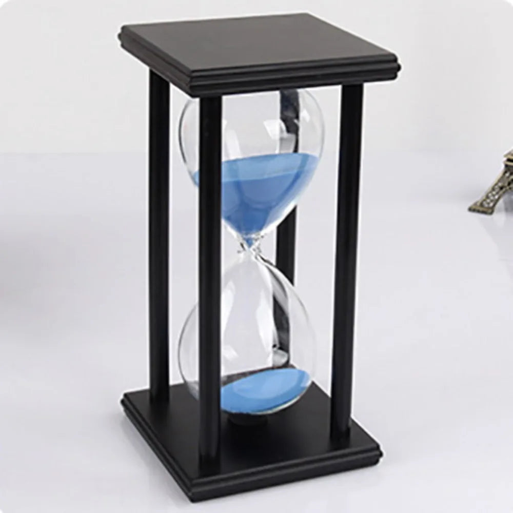 60/30 Minuten Sanduhr Sanduhr Vintage Sanduhr Schwarz Holz Sanduhr Timer für Zuhause Desktop Klassenzimmer Wohnzimmer Dekor So ist Leben