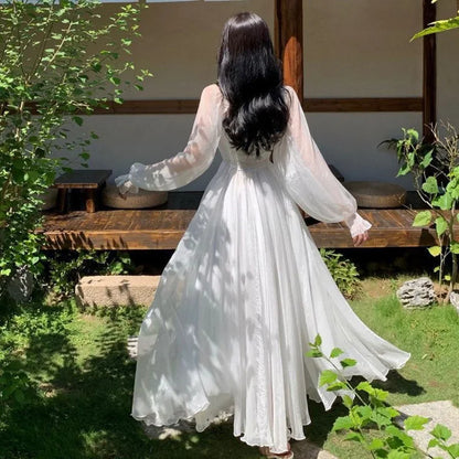 Strandurlaub Partykleid Damen Elegantes Weißes Feenhaftes Chiffon Langes Kleid Damen Süßes Schulterfreies Boho Maxikleid So ist Leben