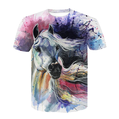 Neue 3d Tier T Hemd Männer Pferd Gedruckt Harajuku Casual Punk Rock Mode Streetwear O Neck Sportliche Atmungsaktive Leichte So ist Leben