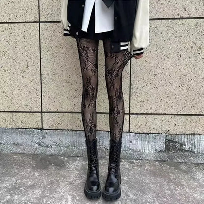 Klassische Lolita Höhlte Heraus Spitze Mesh Strümpfe Mit Flachem Boden Strumpfhosen Frauen Sexy Japanische Mädchen Gothic Punk Retro Spinne Web Strumpfhosen So ist Leben