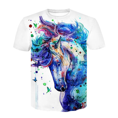 Neue 3d Tier T Hemd Männer Pferd Gedruckt Harajuku Casual Punk Rock Mode Streetwear O Neck Sportliche Atmungsaktive Leichte So ist Leben