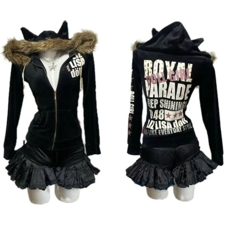 Herbst und Winter neue Y2K koreanischen Stil Damen-Stil Hoodie-Jacke Reißverschluss-Stil Slim Fit dicke Jacke Hoodie So ist Leben