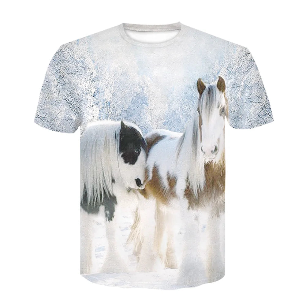 Neue 3d Tier T Hemd Männer Pferd Gedruckt Harajuku Casual Punk Rock Mode Streetwear O Neck Sportliche Atmungsaktive Leichte So ist Leben