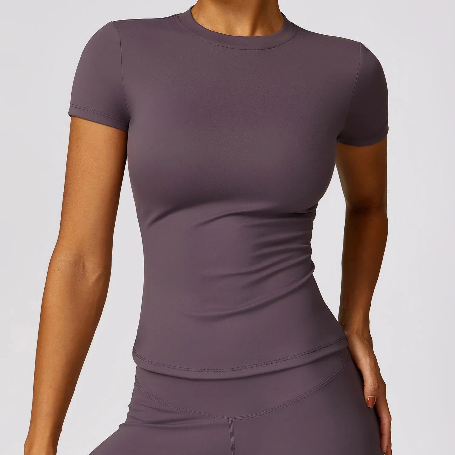 NCLAGEN Damen-Laufsport-T-Shirt, Sommer, kurzärmelig, Rundhalsausschnitt, atmungsaktiv, dehnbar, für Fitnessstudio, Yoga, schlank, Fitness, aktives Top-T-Shirt So ist Leben