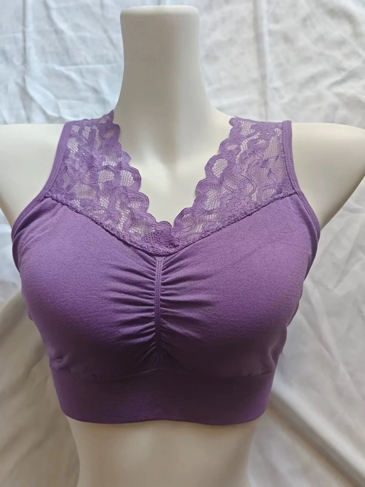 Stoßfester Sport-Bralette mit Spitzenbesatz, dünn, für den Sommer, ohne Stahlring, Unterwäsche ohne Brustpolster, atmungsaktiv, bequemer Sport-BH So ist Leben