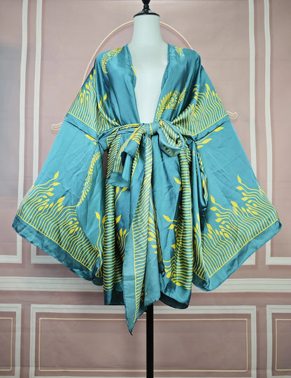 Elegante Blumen Sommer Sexy Dame Strand Bikini Mini Kimonos Plus Größe Afrikanische Frauen Mode Bademode Lose Strickjacken Kleidung So ist Leben