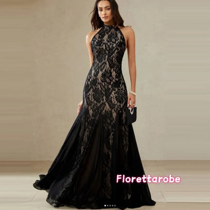 Luxuriöse schwarze Spitzen-Abschlussballkleider, modisches, formelles Abendkleid im Meerjungfrau-Stil, hochwertige, maßgeschneiderte bodenlange Ballkleider So ist Leben