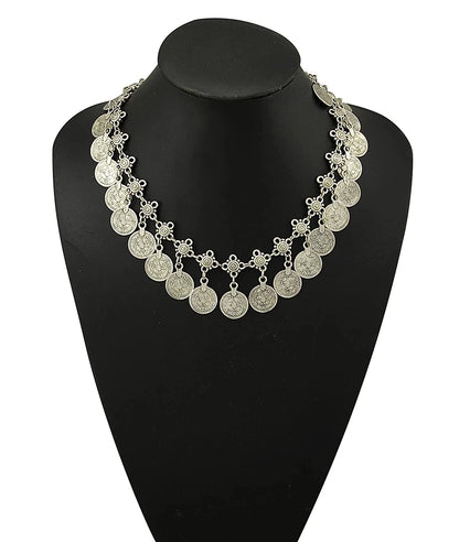 Türkei Bohemian Schwarz Blau Stein Ethnische Münze Quaste Halskette Türkische Gypsy Boho Strand Halsband Lätzchen Indien Halskette für Frauen Party So ist Leben
