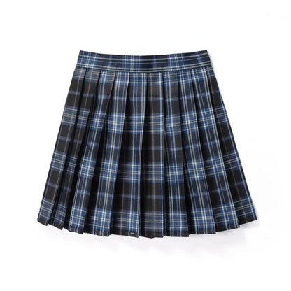 Sommer Frauen Hohe Taille Gefaltete Plaid Röcke Mini Tennis Rock Harajuku JK Japanische Schuluniform Kurze A-Line Mini Rock Mädchen So ist Leben