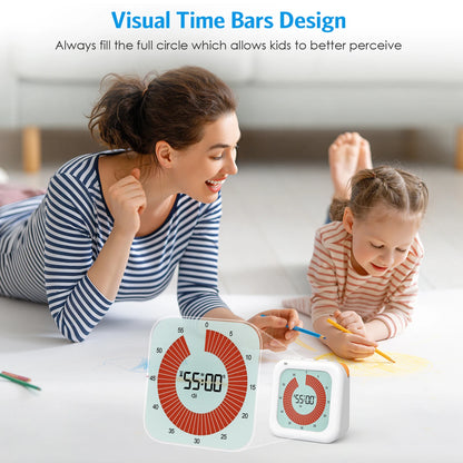 ORIA Visueller Timer, digitaler Countdown-Timer, 60 Minuten, leises Klassenzimmer-Timer-Management-Tool für Zuhause, Schule, Büro, Küche So ist Leben
