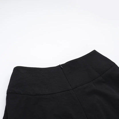 Goth Dark Acubi Mode Schwarz Swing A-linie Rock Punk Grunge Metall Schnalle Streetwear Frauen Bandage Röcke Mall Gothic Alt Tuch So ist Leben