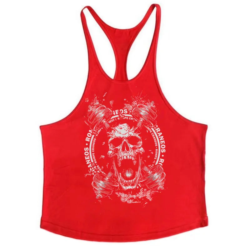 Macho Man Fitness-Tanktop, 100 % Baumwolle, Weste, Teufelsschädel, Retro-Gothic, schnell trocknende, ärmellose Unterhemden für Herren, Muskeltraining-Top - So ist Leben