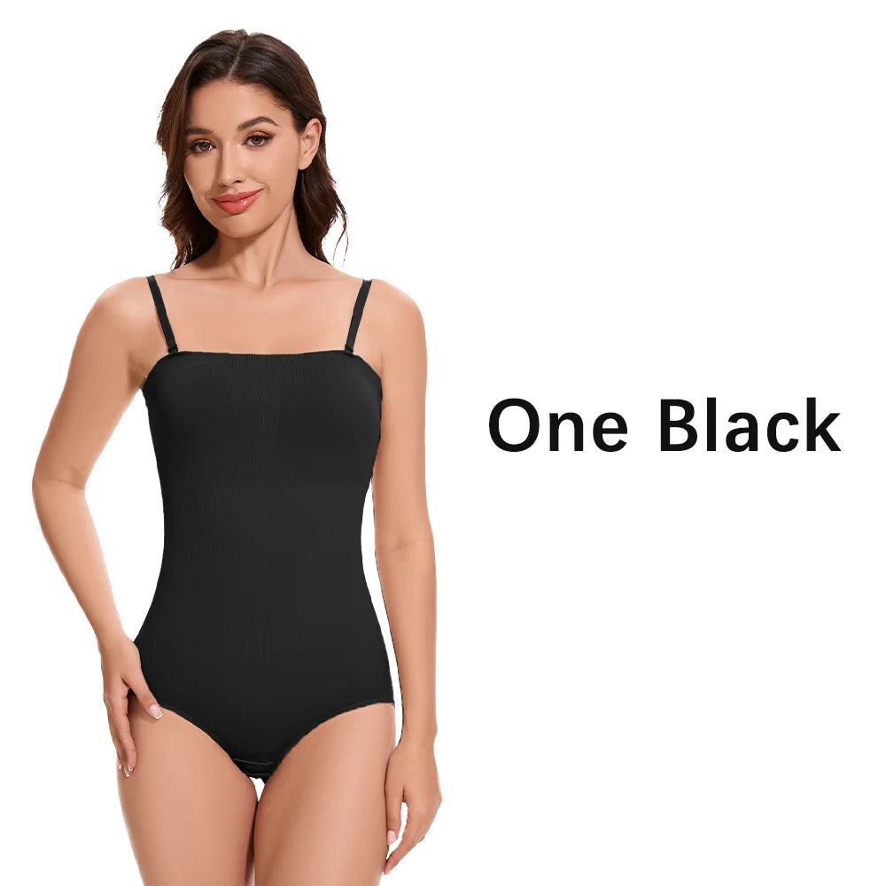 Molasus Abnehmen Trägerlosen Body Off Schulter Frauen Shorts Shapewear Bauch-steuer Body Shaper Sexy Fajas Unterwäsche Bodys So ist Leben