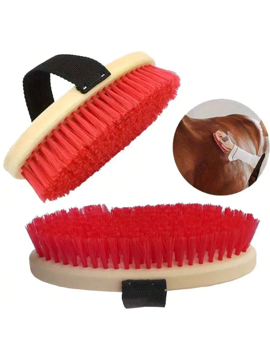 Elliptischer Pferdepflegekamm mit Handschlaufe, Langlebige Reitsport-Massagebürste für Pferdereinigung & -pflege, Mehrfarbig So ist Leben