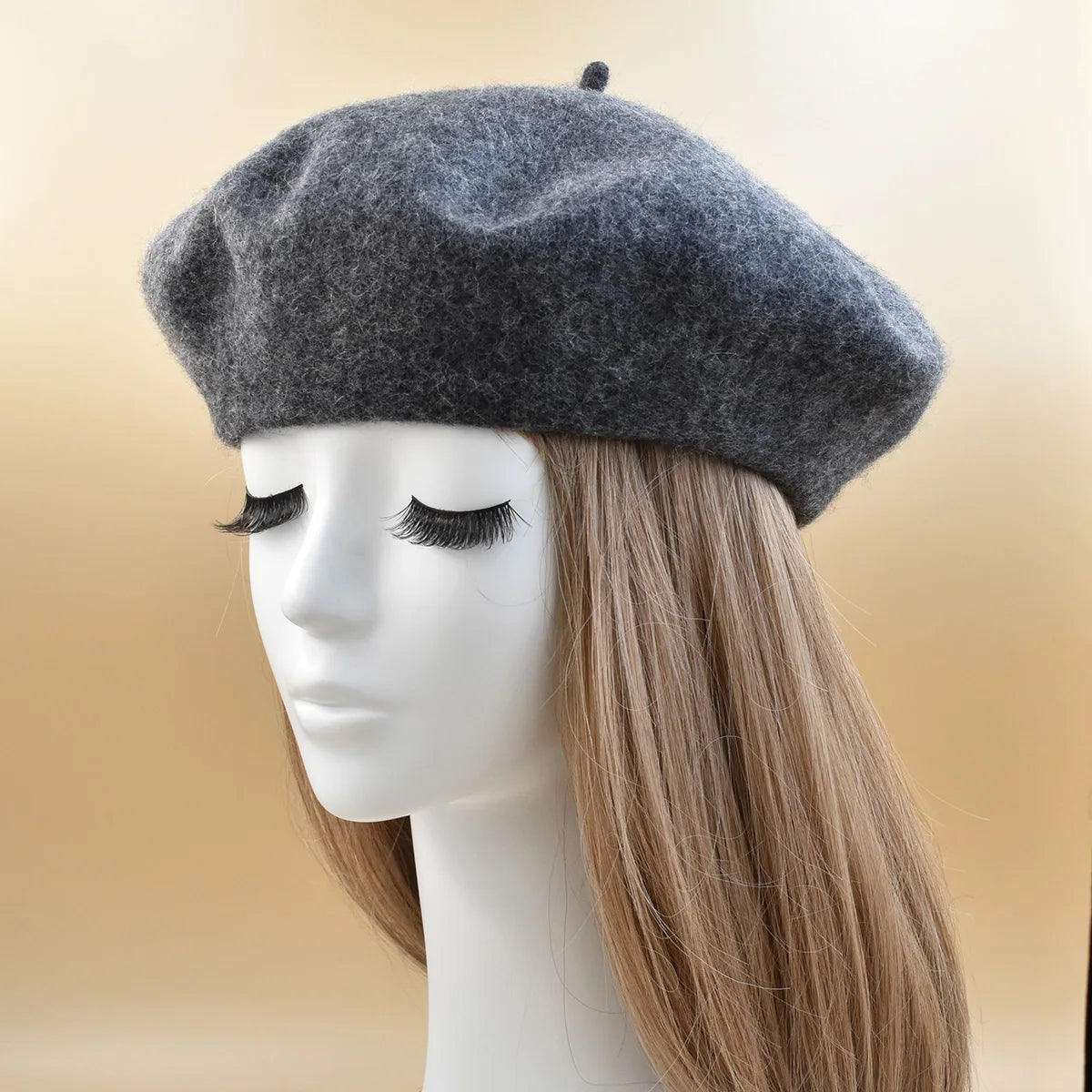 Neue Frauen schwarz rosa Berets Hut Mode Einfarbig Wolle Gestrickte Mit Damen Beanie Baskenmütze Hut Warme Herbst und winter Kappe So ist Leben