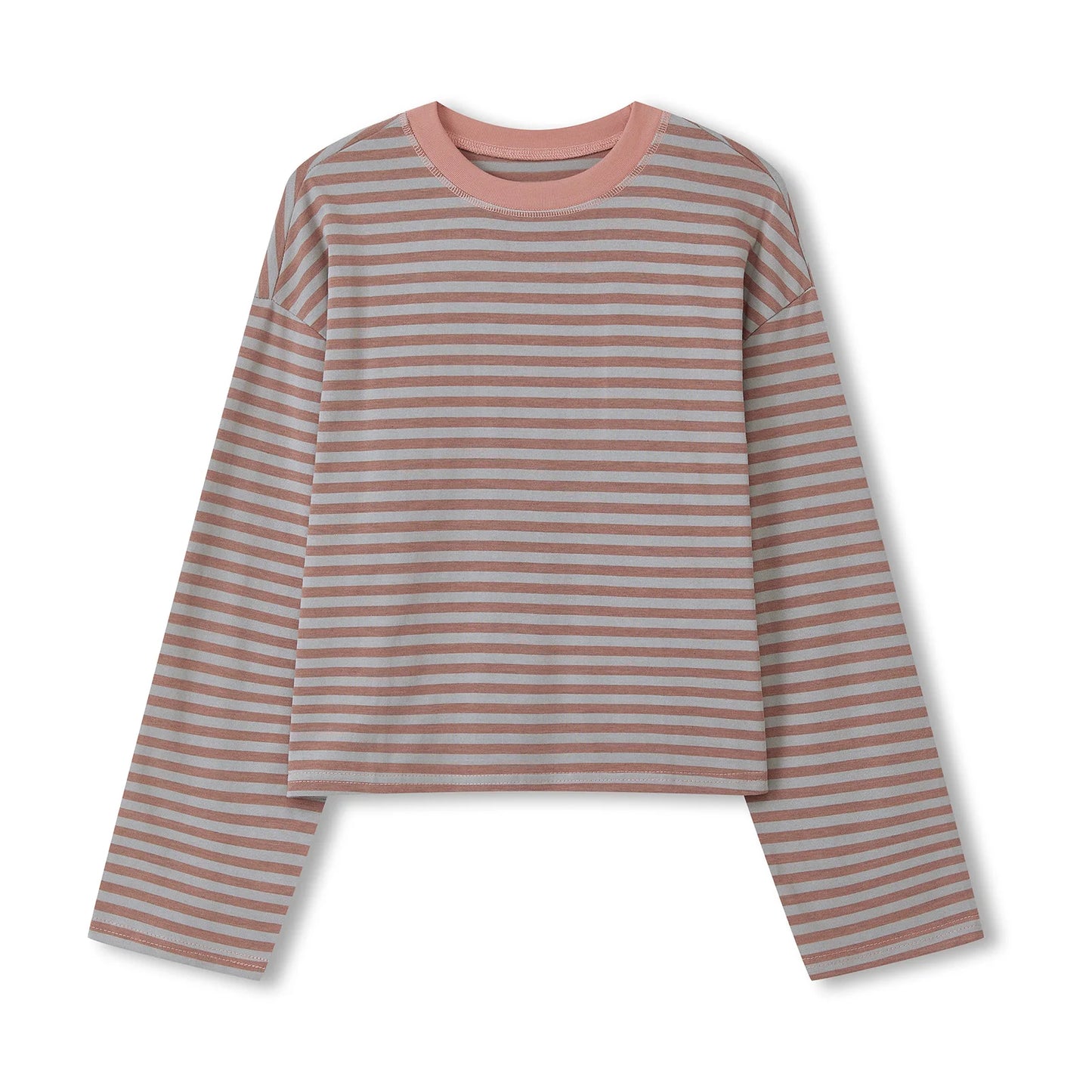 Frauen Langarm Shirts Rundhals Lose Sweatshirts Damen Herbst Casual Gestreiften Top Streetwear So ist Leben