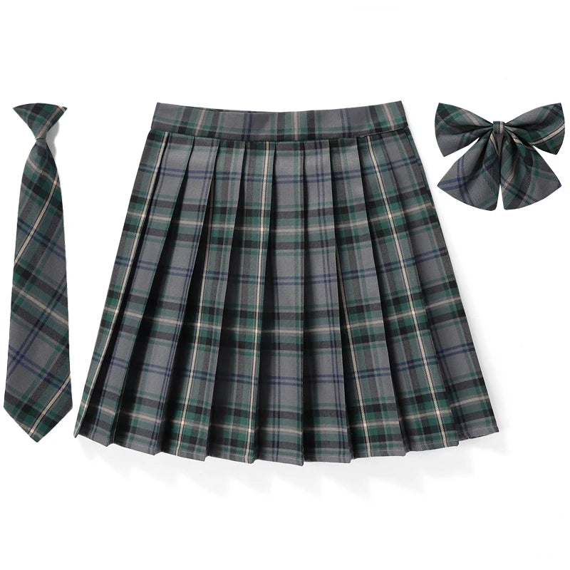 Frauen Hohe Taille Gefaltete Rock Plaid Krawatte Sommer Neue Harajuku Preppy Mini EINE Linie Japanische Schule Uniformen Mädchen Kawaii Rock So ist Leben
