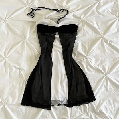 Grunge Punk Gothic Fairycore Emo Girls Dress Sexy Slim Lace Chic Fashion Aesthetic Women's Dresses Harajuku Retro Y2K Streetwear - So ist Leben