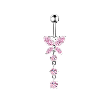 1PCS Rosa Krone Bauchnabel Ringe Schmuck Edelstahl Herz Nabel Piercing Barbell Kristall Nette Bauch Ringe Für Frauen Mädchen So ist Leben