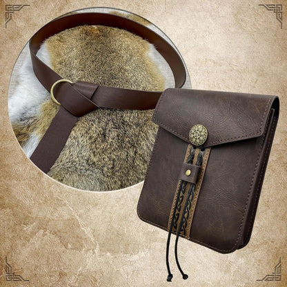 2 Stück mittelalterlicher Gürtel und Geldbörse im Wikinger-Stil, perfekt für LARP Renaissance Faire Halloween und Renaissance So ist Leben