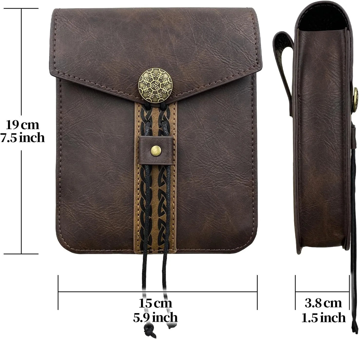 2 Stück mittelalterlicher Gürtel und Geldbörse im Wikinger-Stil, perfekt für LARP Renaissance Faire Halloween und Renaissance So ist Leben