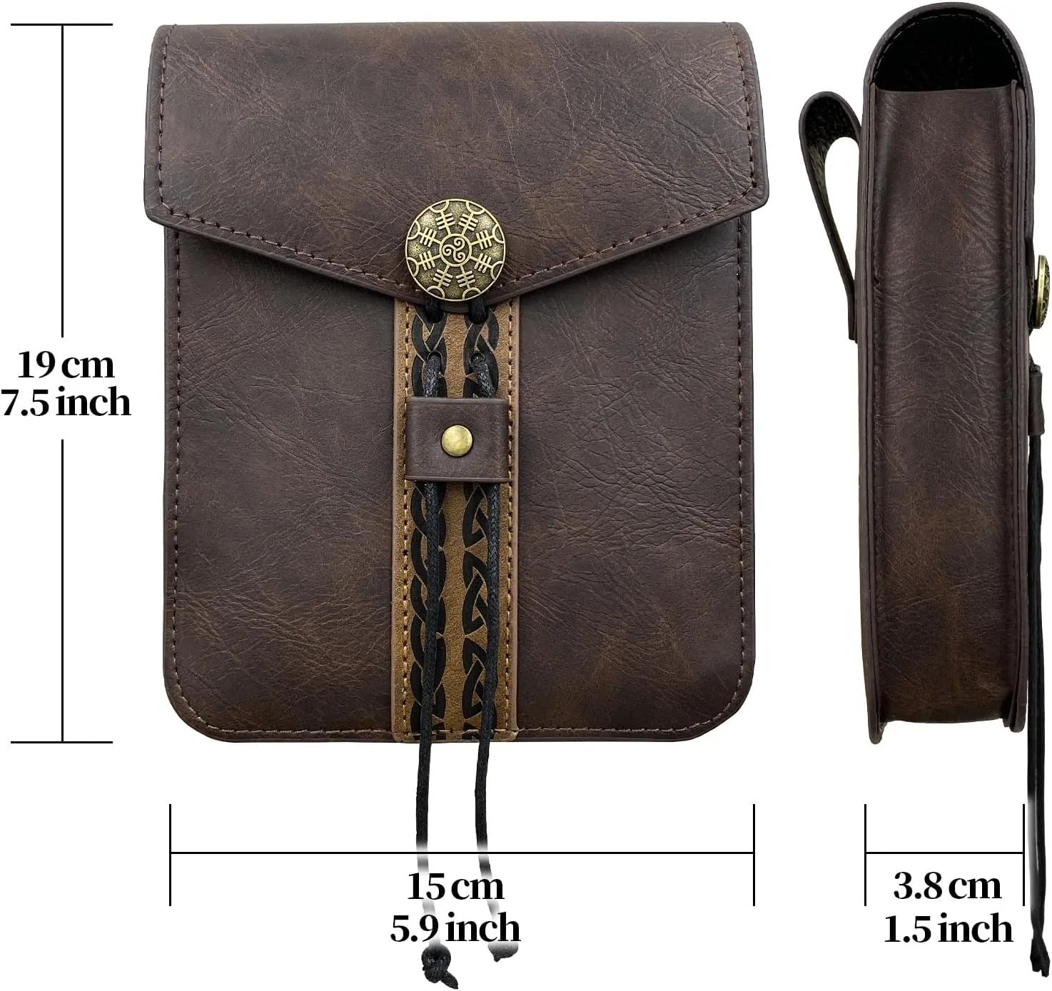 2 Stück mittelalterlicher Gürtel und Geldbörse im Wikinger-Stil, perfekt für LARP Renaissance Faire Halloween und Renaissance So ist Leben