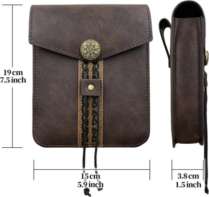 2 Stück mittelalterlicher Gürtel und Geldbörse im Wikinger-Stil, perfekt für LARP Renaissance Faire Halloween und Renaissance So ist Leben
