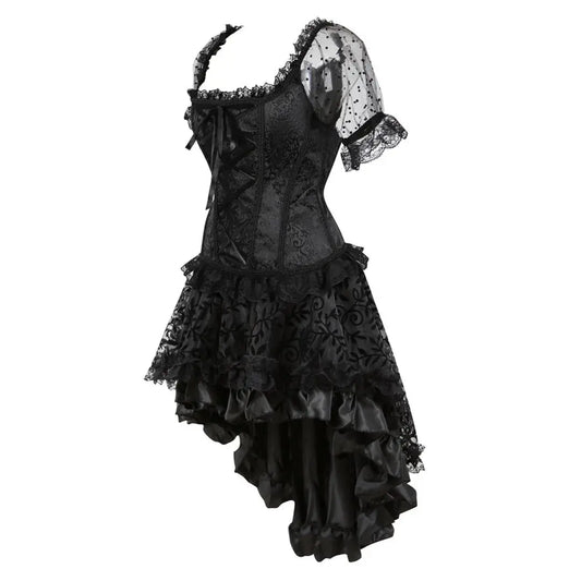 Blaues Korsett Bustier Rock Tutu Plus Size Damen Schnürung Gothic Viktorianisch Lolita Vintage Sexy Exotisches Blumen Burlesque Korsett - So ist Leben