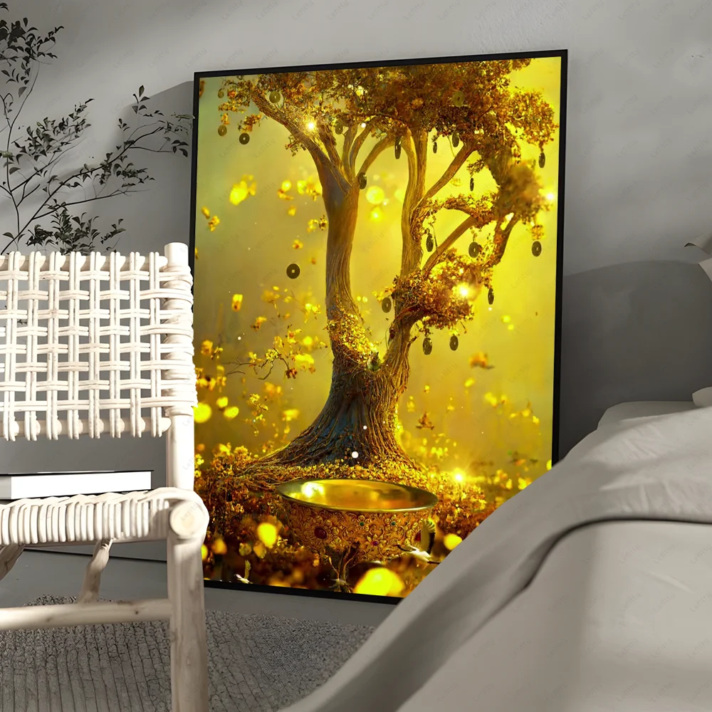 Goldener Geldbaum Poster Drucke Home Decor Geschenk - So ist Leben