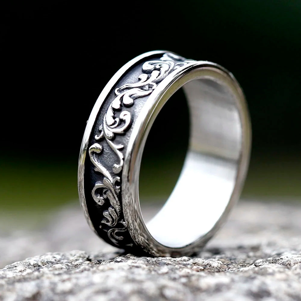 2023 neue Ankunft Edelstahl Viking Spindrift Muster Runde Ring mode Vintage für geschenk Schmuck kostenloser versand So ist Leben
