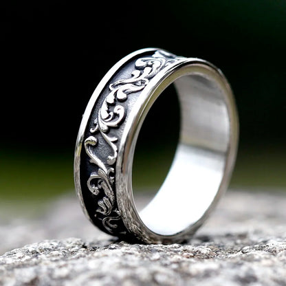 2023 neue Ankunft Edelstahl Viking Spindrift Muster Runde Ring mode Vintage für geschenk Schmuck kostenloser versand So ist Leben