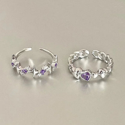 Vintage Unregelmäßige Kreuz Stern Offenen Ring für Frauen Männer Punk Gothic Silber Farbe Einstellbar Paar Ringe Y2K Egirl Schmuck Geschenk So ist Leben