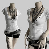 Y2K Crop Top, moderne Form, klare Struktur, Streetwear‑Design