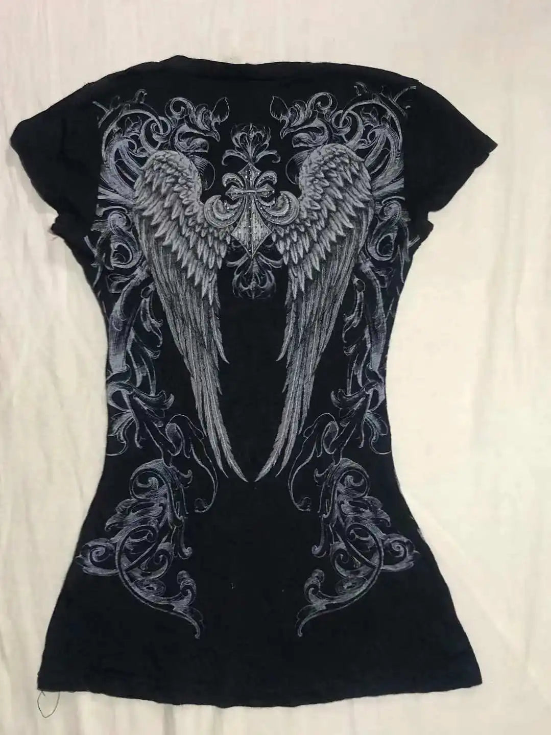 Y2k Crop Top Punk Grafik T-shirts Straße Hot Girl 2000er Jahre Kleidung Süße Slim Tees Harajuku Sommer Damen Top Gothic Shirt emo So ist Leben