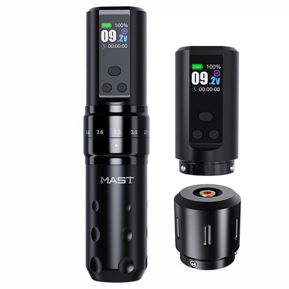 Mast Fold2 Pro Tätowiermaschine Komplett mit Kit Kabellos Rotary Pen 7 Hübe 2 Akkus 2000 mAh Netzteil für Körperkunst Dauerhafter Make-up tattoo maschine set  tattoo zubehör So ist Leben