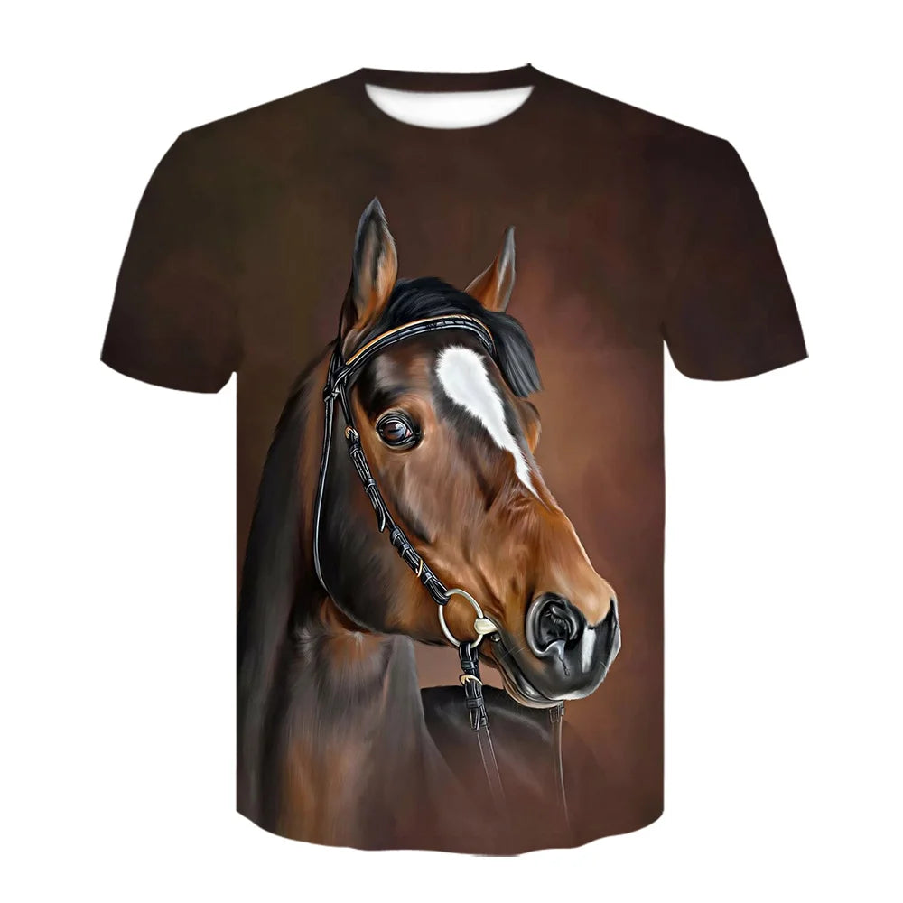 Neue 3d Tier T Hemd Männer Pferd Gedruckt Harajuku Casual Punk Rock Mode Streetwear O Neck Sportliche Atmungsaktive Leichte So ist Leben