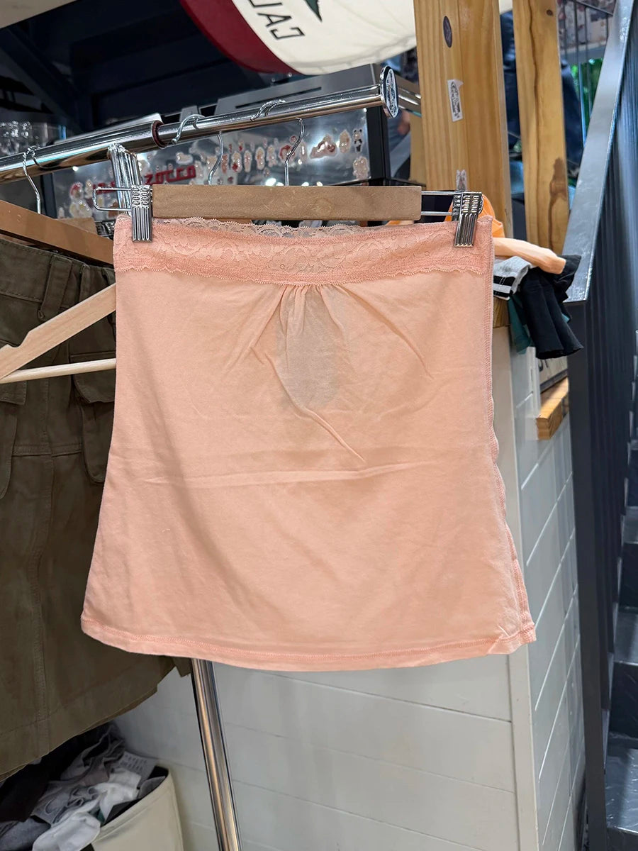 Spitze Trim Liebsten Tops Frauen Baumwolle Weiche Schlanke Weiß Sexy Ärmellose Leibchen Süße Nette Chic Tank Tops Y2K So ist Leben