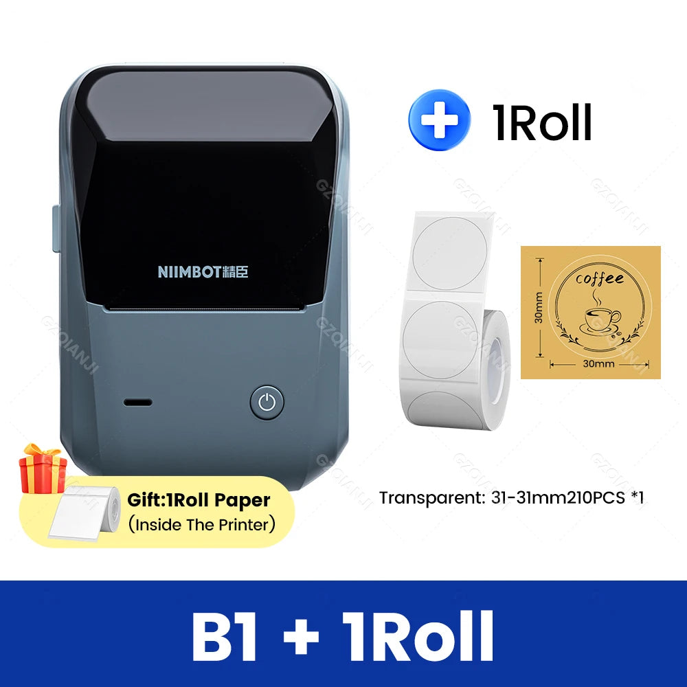 Original Niimbot B1 Etiketten drucker Farbe runde Aufkleber Handheld tragbare Bluetooth selbst klebende Etikettierung Business-Maschine klein So ist Leben